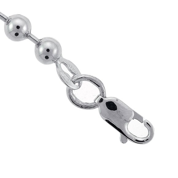 925 Sterling Silver 24" Ball Chain Necklace Made in Italy - Picture 4 of 6